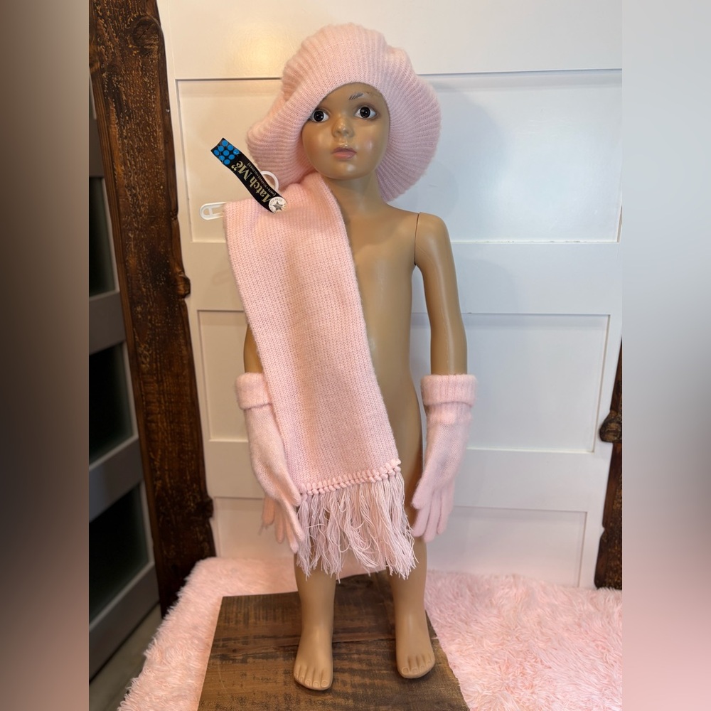 Match Kids Hat and Scarf Set Pink Winter Accessories NWT Girl Warm Soft